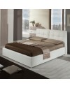 Letto matrimoniale con contenitore Melia ecopelle colore bianco