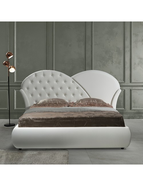 Letto con Contenitore Marubi Bianco Bottoni Effetto Cristallo Prezzo