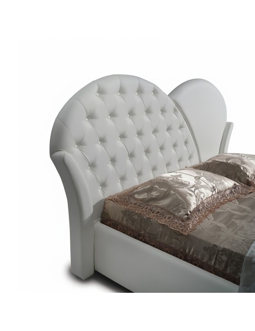 Letto con Contenitore Marubi Bianco Bottoni Effetto Cristallo Prezzo