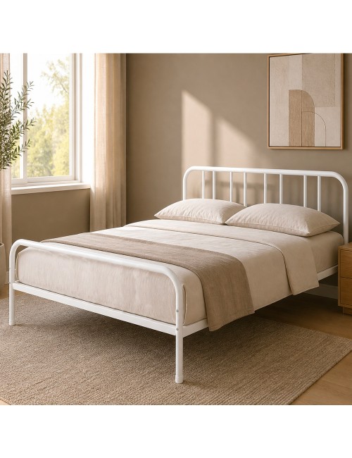 Letto Matrimoniale in Metallo Genoa Colore Bianco Prezzo