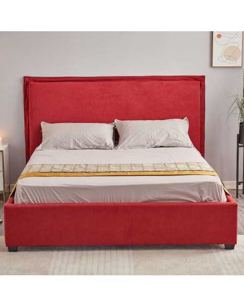 Letto matrimoniale contenitore Neso colore rosso