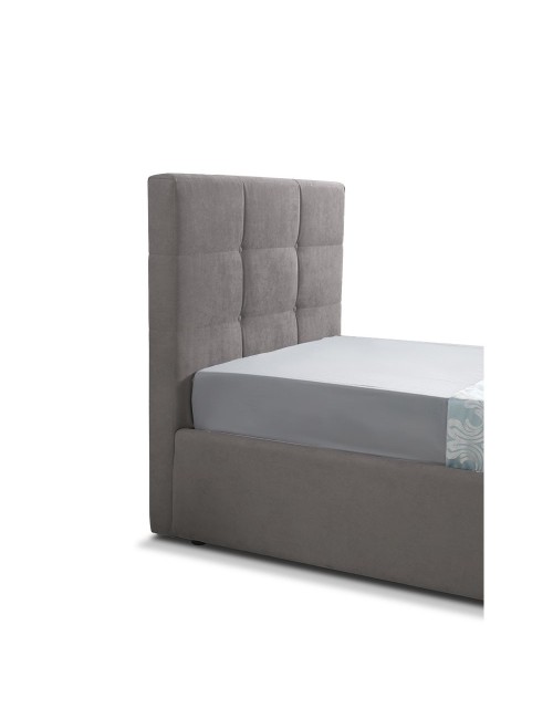 Letto singolo con contenitore Napoli tessuto colore tortora