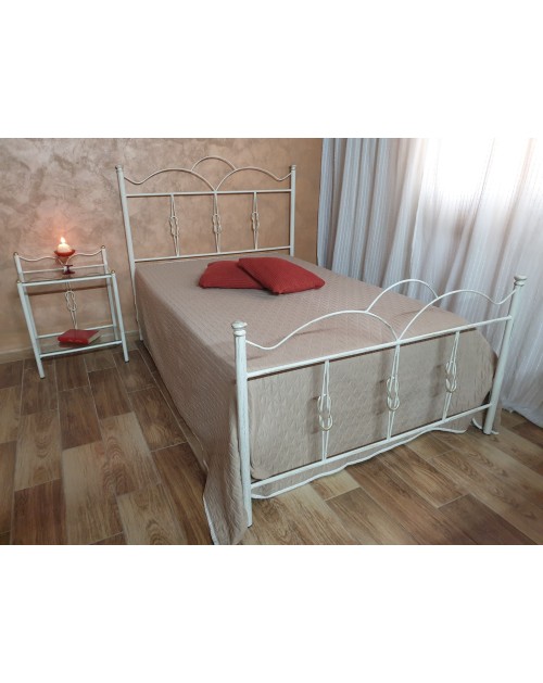 Letto una piazza e mezza ferro battuto Primula colore bianco oro