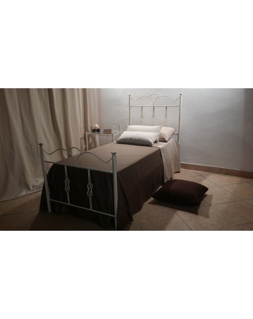 Letto singolo ferro battuto Primula colore bianco oro