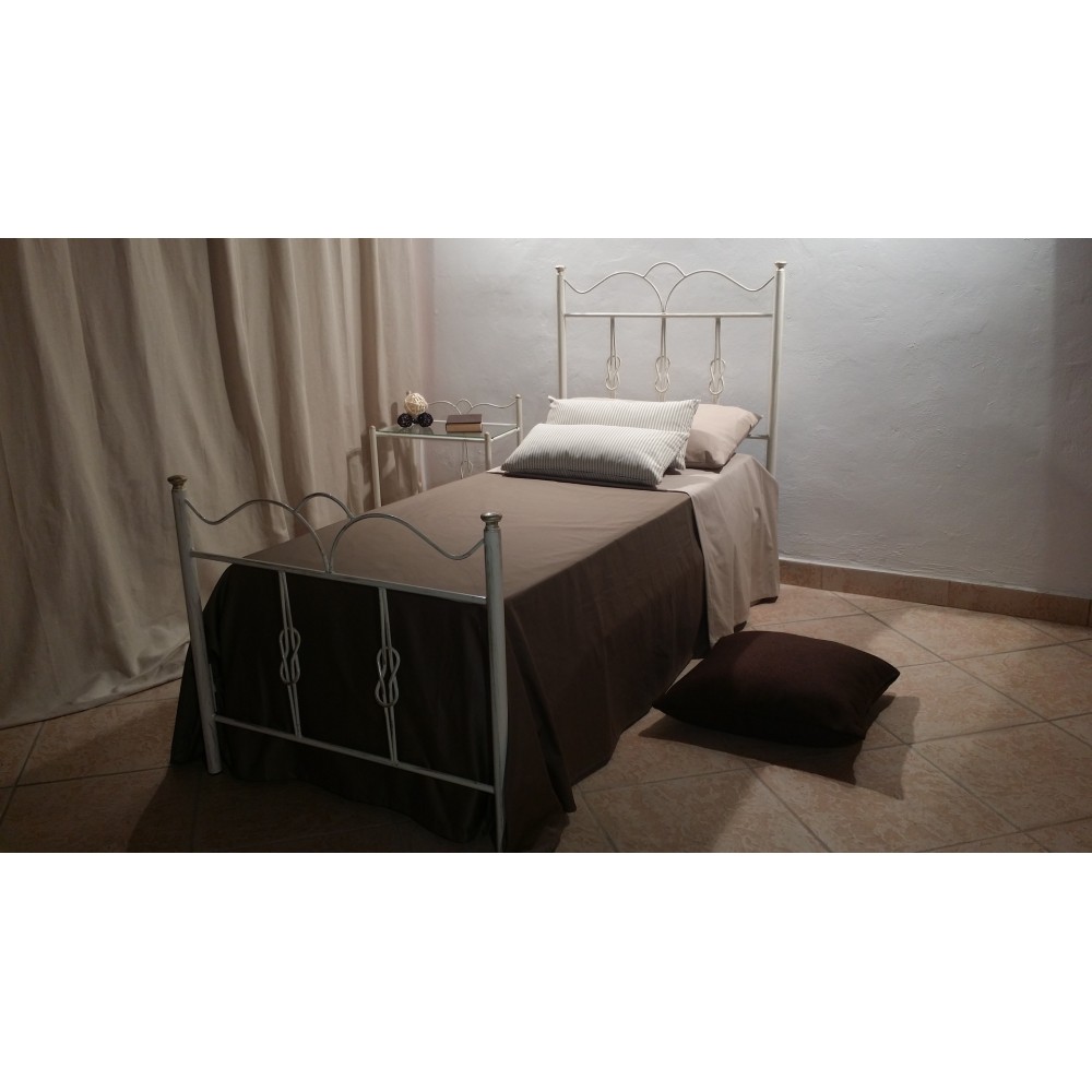 Letto singolo ferro battuto Primula colore bianco oro