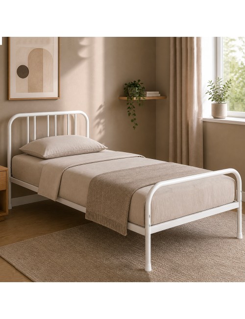 Letto Singolo in Metallo Genoa Colore Bianco Prezzo
