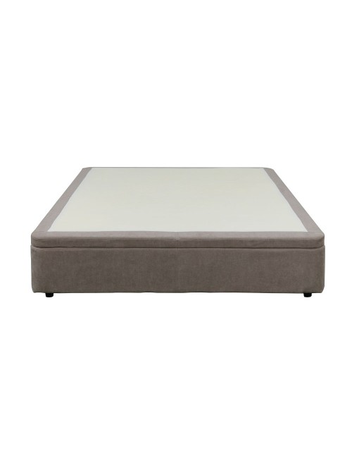 Letto matrimoniale Sommier con contenitore in tessuto taupe 162x192x39H – Praticità compatta