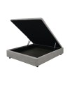 Letto matrimoniale Sommier con contenitore in tessuto grigio 162x192x39H – Praticità compatta