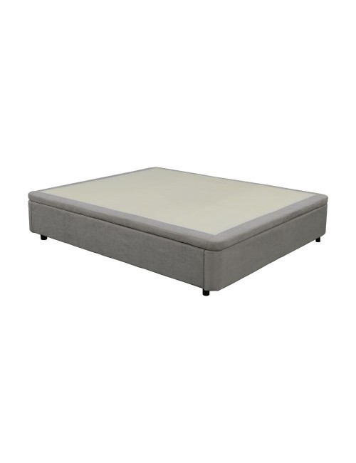 Letto matrimoniale Sommier con contenitore in tessuto grigio 162x192x39H – Praticità compatta