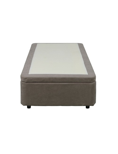 Letto singolo Sommier con contenitore in tessuto taupe 82x192x39H – Praticità compatta