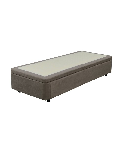 Letto singolo Sommier con contenitore in tessuto taupe 82x192x39H – Praticità compatta