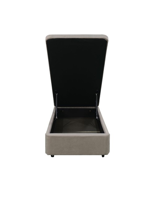 Letto singolo Sommier con contenitore in tessuto taupe 82x192x39H – Praticità compatta