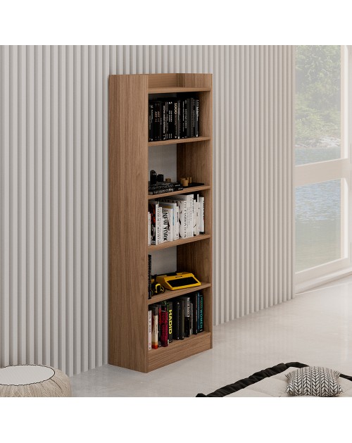 Libreria 5 ripiani Alessia colore noce naturale