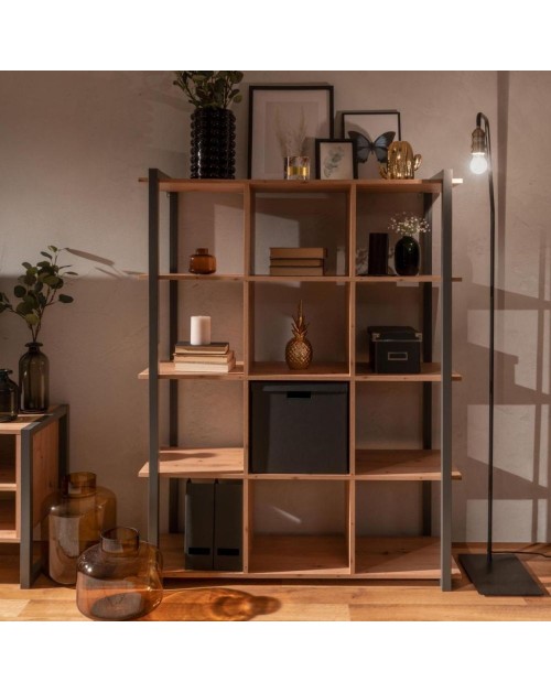 Libreria rovere quercia a cubi con profili antracite Denver31