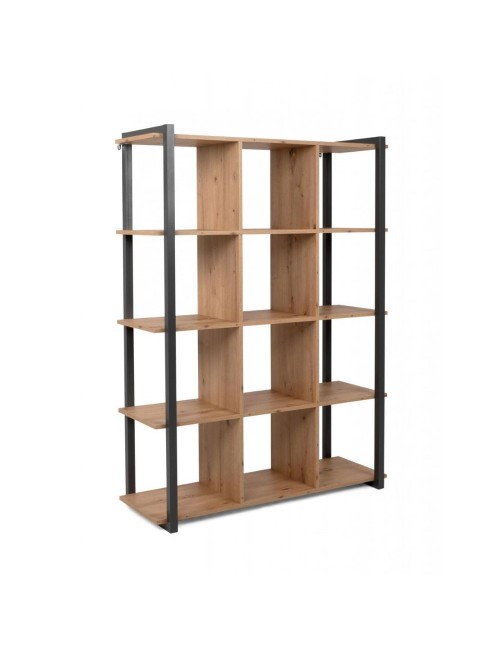 Libreria Rovere Quercia a Cubi con Profili Antracite Denver31