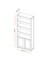Libreria Miraflor con 2 ante e 4 vani a giorno colore bianco 98.7x35.2x230H