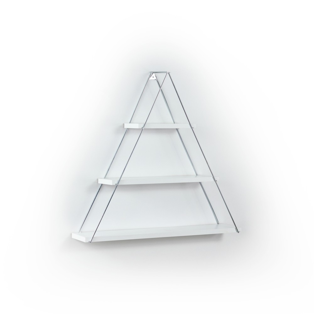 Mensola triangolare 3 ripiani Moset MT191003 colore bianco