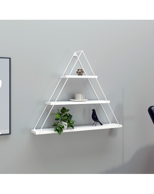 Mensola triangolare 3 ripiani Moset MT191006 colore bianco