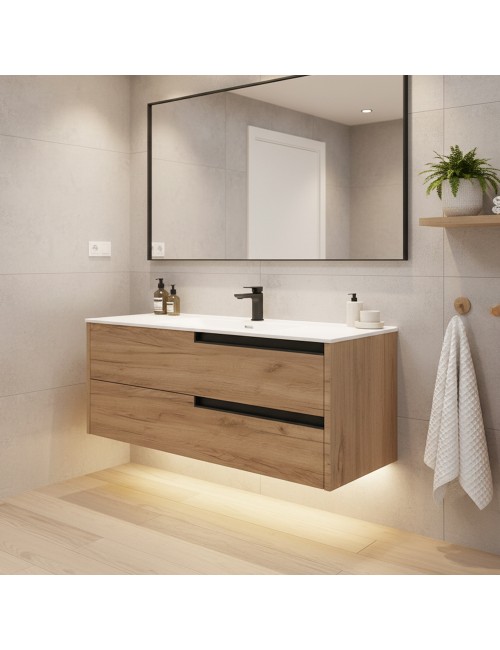 Mobile bagno sospeso Modular colore rovere miele con cassetti 100x45x50H