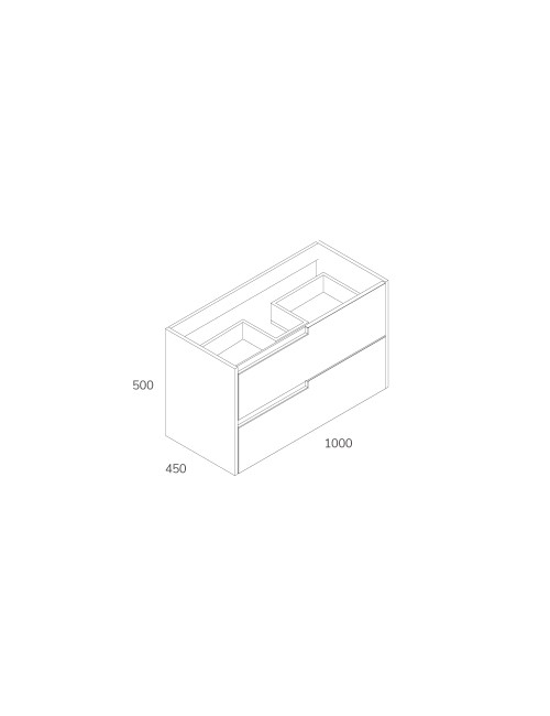 Mobile bagno sospeso Modular colore rovere miele con cassetti 100x45x50H