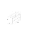 Mobile bagno sospeso Modular colore rovere miele con cassetti 100x45x50H