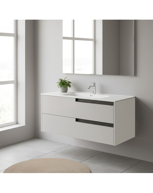 Mobile bagno sospeso Modular colore cashmere con cassetti 100x45x50H