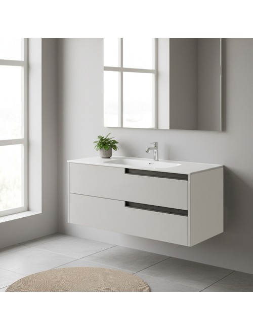 Mobile bagno sospeso Modular colore cashmere con cassetti 100x45x50H
