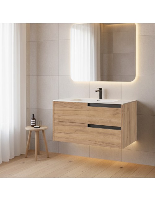 Mobile bagno sospeso Modular colore rovere miele con cassetti 80x45x50H