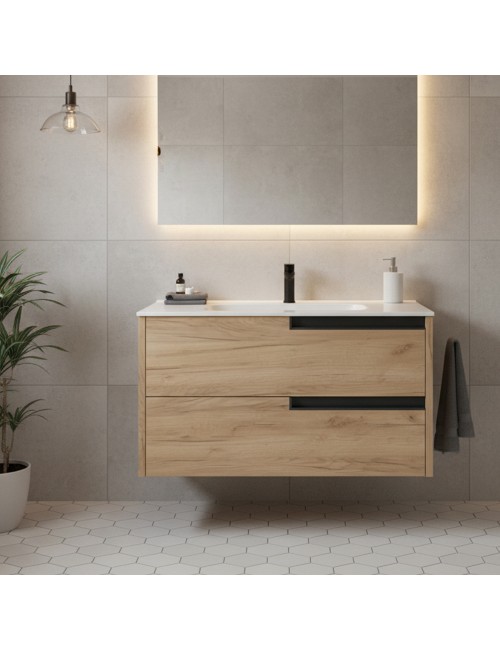 Mobile bagno sospeso Modular colore rovere miele con cassetti 80x45x50H