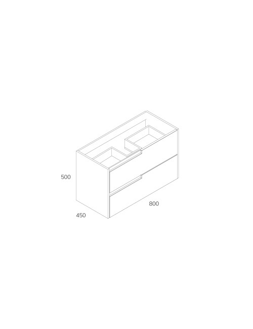 Mobile bagno sospeso Modular colore rovere miele con cassetti 80x45x50H