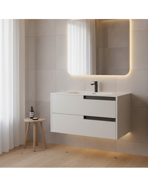 Mobile bagno sospeso Modular colore cashmere con cassetti 80x45x50H