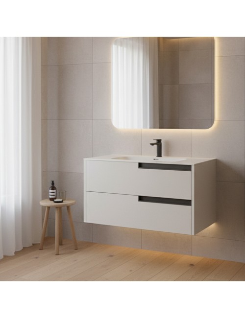 Mobile bagno sospeso Modular colore cashmere con cassetti 80x45x50H