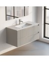 Mobile bagno sospeso Soho colore cashmere opaco con cassetti effetto cannettato 100x45x50H