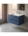 Mobile bagno sospeso Soho colore azzurro opaco con cassetti effetto cannettato 80x45x50H