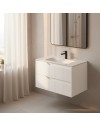 Mobile bagno sospeso Soho colore bianco opaco con cassetti effetto cannettato 80x45x50H