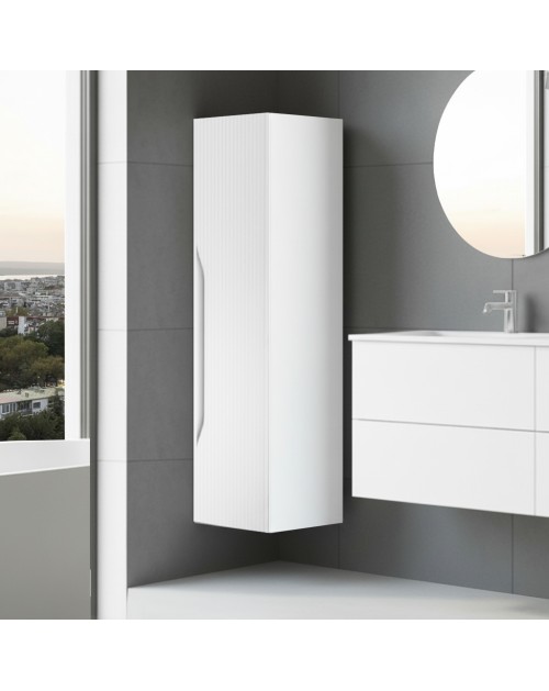 Colonna bagno sospesa Soho colore bianco opaco effetto cannettato 35x30x120H