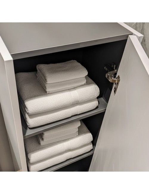 Colonna bagno sospesa Soho colore bianco opaco effetto cannettato 35x30x120H
