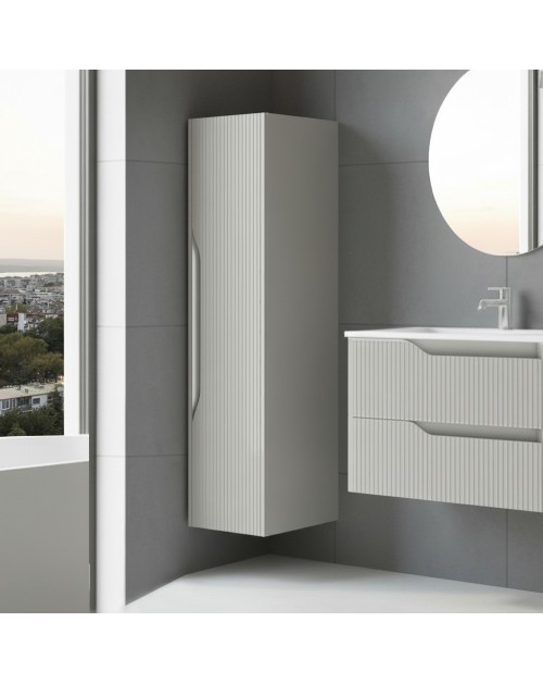Colonna bagno sospesa Soho colore cashmere opaco effetto cannettato 35x30x120H