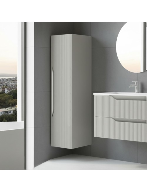 Colonna bagno sospesa Soho colore cashmere opaco effetto cannettato 35x30x120H