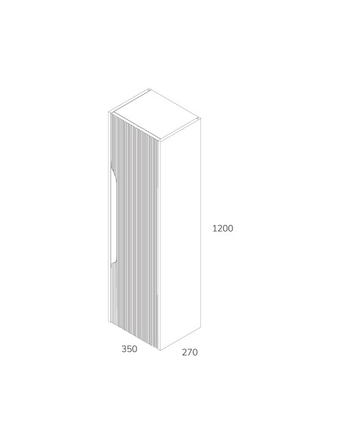 Colonna bagno sospesa Soho colore cashmere opaco effetto cannettato 35x30x120H