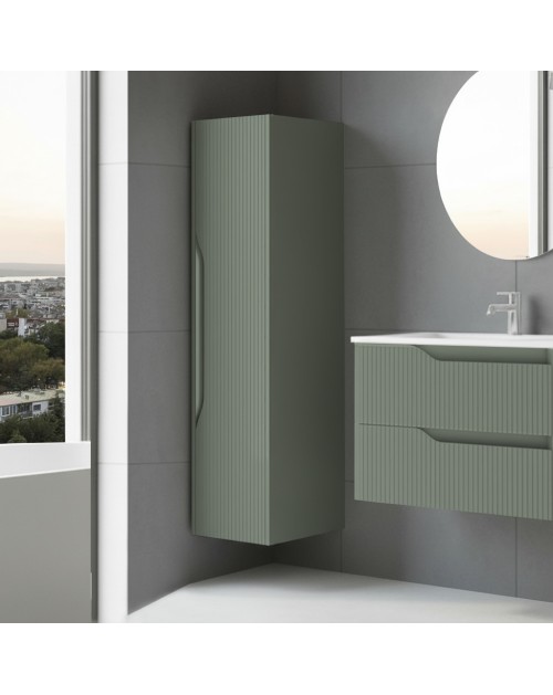 Colonna bagno sospesa Soho colore verde opaco effetto cannettato 35x30x120H