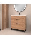 Mobile bagno Triana rovere con 3 cassettoni e lavabo 80x38x85H