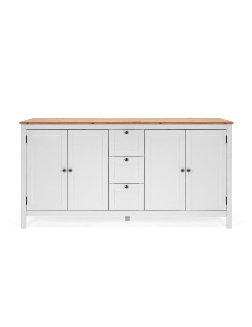 Madia Bergen51 bianco 4 ante e 3 cassetto e top artisan rovere 180 cm