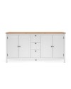 Madia Bergen51 bianco 4 ante e 3 cassetto e top artisan rovere 180 cm