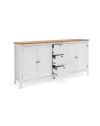 Madia Bergen51 bianco 4 ante e 3 cassetto e top artisan rovere 180 cm