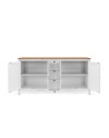 Madia Bergen51 bianco 4 ante e 3 cassetto e top artisan rovere 180 cm