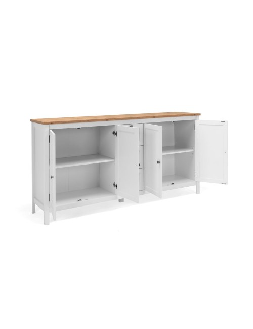 Madia Bergen51 bianco 4 ante e 3 cassetto e top artisan rovere 180 cm