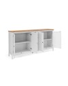 Madia Bergen51 bianco 4 ante e 3 cassetto e top artisan rovere 180 cm