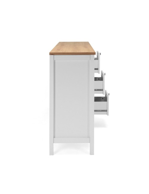 Madia Bergen51 bianco 4 ante e 3 cassetto e top artisan rovere 180 cm