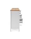 Madia Bergen51 bianco 4 ante e 3 cassetto e top artisan rovere 180 cm